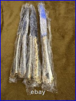 (6) DINNER KNIVES Oneida Community GOLDEN BELLE ROSE Stainless Flatware