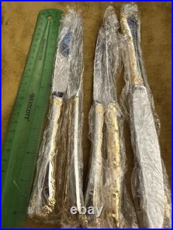 (6) DINNER KNIVES Oneida Community GOLDEN BELLE ROSE Stainless Flatware