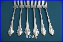 6 Dinner Forks Oneida BANCROFT Fortune Stainless Flatware 7 3/8