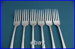 6 Dinner Forks Oneida BANCROFT Fortune Stainless Flatware 7 3/8