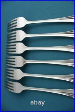 6 Dinner Forks Oneida BANCROFT Fortune Stainless Flatware 7 3/8