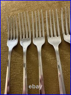 (6) Dinner Forks Oneida Community ROYAL FLUTE Stainless Flatware Glossy