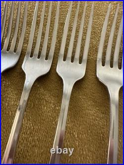 (6) Dinner Forks Oneida Community ROYAL FLUTE Stainless Flatware Glossy