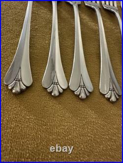 (6) Dinner Forks Oneida Community ROYAL FLUTE Stainless Flatware Glossy MINT