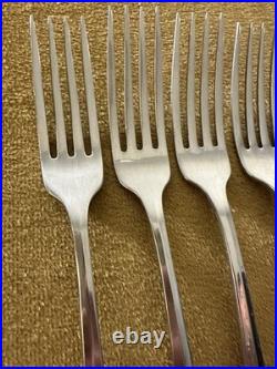 (6) Dinner Forks Oneida Community ROYAL FLUTE Stainless Flatware Glossy MINT