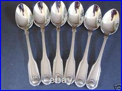 6 Genuine Oneida Classic Shell Teaspoons 18/10 Stainless Free Shipping US Only