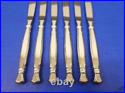 6 Oneida ACT I / ACT 1 Glossy Stainless Cube Flatware 9 1/4 STEAK KNIVES