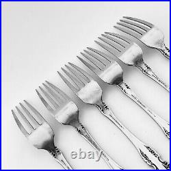6 Oneida Brahms Stainless Teaspoons Forks Flatware Silverware