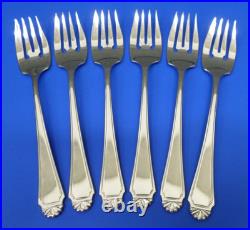 6 Oneida HENLEY Glossy Cube Mark Stainless Flatware 7 SALAD FORKS