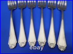 6 Oneida HENLEY Glossy Cube Mark Stainless Flatware 7 SALAD FORKS