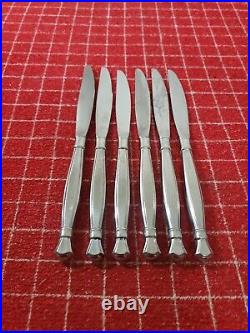 6 Pc Lot Oneida Act 1 Heirloom Cube Stainless Knives Flatware Silverware