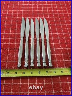 6 Pc Lot Oneida Act 1 Heirloom Cube Stainless Knives Flatware Silverware