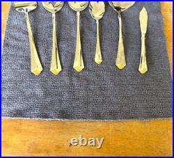 6 Pc Oneida GOLDEN JUILLIARD Cube Mark 18/10 Stainless Serving Set Spoons Fork +