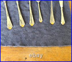 6 Pc Oneida GOLDEN JUILLIARD Cube Mark 18/10 Stainless Serving Set Spoons Fork +