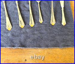 6 Pc Oneida GOLDEN JUILLIARD Cube Mark 18/10 Stainless Serving Set Spoons Fork +