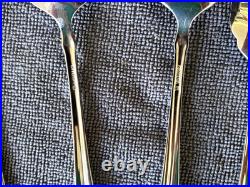 6 Pc Oneida GOLDEN JUILLIARD Cube Mark 18/10 Stainless Serving Set Spoons Fork +