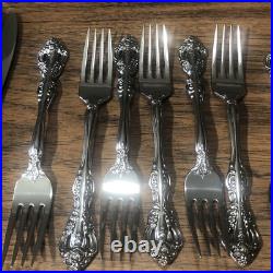 6 Place Settings Oneida Cube Flatware MICHELANGELO Heirloom Stainless 32 Pieces