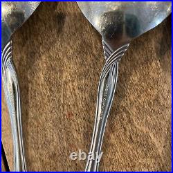 6 Round Cream Soup Spoons HEIRESS Oneida Community Glossy Stainless Steel