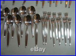 60 PC (SERVICE FOR 8) Oneida Community FROSTFIRE Stainless Flatware EXC
