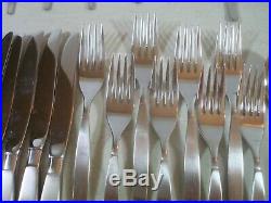 60 PC (SERVICE FOR 8) Oneida Community FROSTFIRE Stainless Flatware EXC