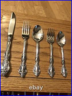 60 Pc Oneida Michelangelo Cube USA stainless flatware Service For 10+ Serving