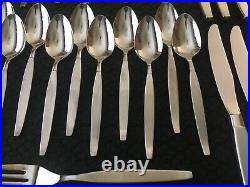 60 Pcs! Serves 8 Frostfire Oneida Community Stainless with8 Hostess 18 Teaspoons