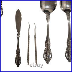 61 Piece Set Oneida Renoir Pembrook Stainless Flatware Floral + Serving Pieces