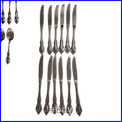 61 Piece Set Oneida Renoir Pembrook Stainless Flatware Floral + Serving Pieces