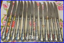 62 Pcs Service 12 Oneida Cube SHELLEY Stainless Steel Flatware Forks Knives Spns