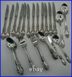 63 Pc ONEIDA WORDSWORTH Stainless Flatware Service Set for 12 + 4 Serving pieces