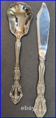 63 Pieces Oneida Cube Stainless Flatware Set Michelangelo Pattern VGUC