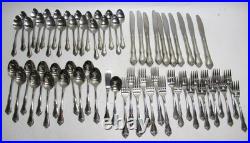 63 Pieces Oneida USA Arbor Rose True Rose Stainless Flatware