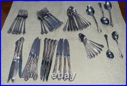 63 Set Piece Lot ONEIDA Bancroft Stainless Steel Flatware USA Knife Fork Spoon