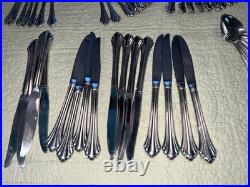 63 Set Piece Lot ONEIDA Bancroft Stainless Steel Flatware USA Knife Fork Spoon