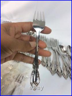64 Pcs Distinction Deluxe Oneida Raphael Spoons Knives Forks Stainless Flatware