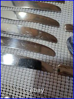 64 pcs Oneida Oceanic Stainless Steel Flatware Utensil Knives, Spoons, Forks
