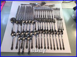 64pc. Distinction Deluxe MANSION HALL Oneida Stainless Steel Flatware