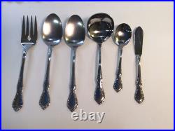 64pc. Distinction Deluxe MANSION HALL Oneida Stainless Steel Flatware