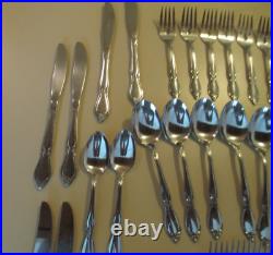 65 Oneida Community Chatelaine Stainless Flatware Svc For 12 Plus 5 Serving