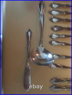 65 Oneida Community Chatelaine Stainless Flatware Svc For 12 Plus 5 Serving