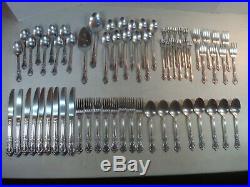 65 PC SERVICE FOR 8+ Oneida Distinction KENNETT SQUARE Stainless Flatware GUC