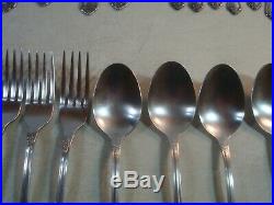65 PC SERVICE FOR 8+ Oneida Distinction KENNETT SQUARE Stainless Flatware GUC