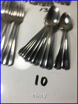 (65) Pcs Oneida USA Gala Impulse Pattern Stainless (10)Teaspoons Forks #A21