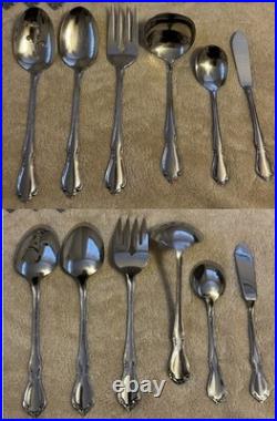 66 Pcs Oneida OneidaCraft Deluxe CHATEAU Stainless Flatware And Serve ware