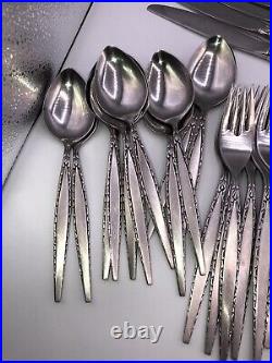 66 Pcs Venetia Oneida Community Mid Century Venetia Stainless Flatware