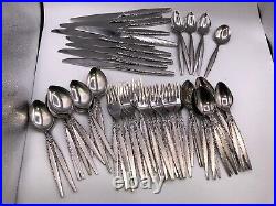 66 Pcs Venetia Oneida Community Mid Century Venetia Stainless Flatware