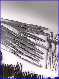 66 Pcs Venetia Oneida Community Mid Century Venetia Stainless Flatware