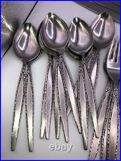 66 Pcs Venetia Oneida Community Mid Century Venetia Stainless Flatware