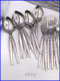 66 Pcs Venetia Oneida Community Mid Century Venetia Stainless Flatware