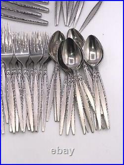 66 Pcs Venetia Oneida Community Mid Century Venetia Stainless Flatware